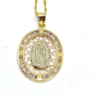 Necklace pendant & chain solid gold 70% off